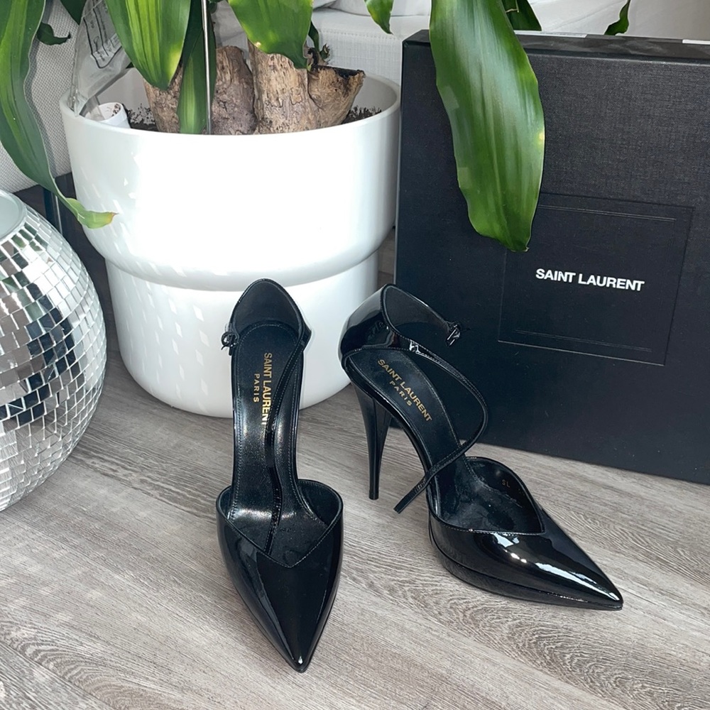 ‘Vernice Chiffon’ Saint Laurent Heels in Nero